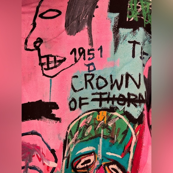 Jean-Michel Basquiat "In Italian" Hoodie x Rome Pays Off - Unisex Adult Medium - Picture 8 of 11